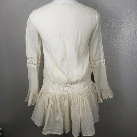 TULAROSA Cream Berkley Prairie Lace Mini Dress XS - Picture 7 of 11